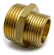 Dubbelnippel i mässing - 1"x3/4"