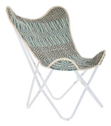 Trädgårdssoffa DKD Home Decor Blå Vit Grön Järn 74 x 65 x 90 cm