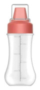 Röd - 350 ml pressflaska, dammskydd, skala med 5 hål, krydda, sallad, sås