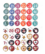 2 set julkalender siffror 1-24 knappar för julkalendertillverkning, för barn tonåringar kvinnor
