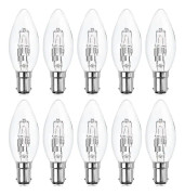 10-pack B15d halogenlampor, dimbara 42w C35 halogenljuskälla 42w B15d Eco halogenlampor B15d ljuskällor liten bajonett