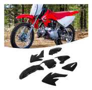 Motorcykel Mudguard Kroppskåpa Kit ABS Plast Slitage Åldersbeständig Ersättning för CRF 70Svart