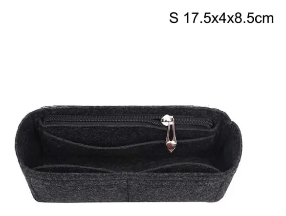Multi-Pocket Dam Insatsväska Handväska i Filtmaterial Black S