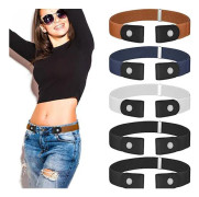 5 STK Spännefritt Quick Release Bälte - Justerbara elastiska bälten - för jeans Byxor Kjolar för män och kvinnor