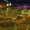 Solenergi - 3m x 2m 200 LED - Varm - LED-ljusslinga i form av ett isnät, till jul