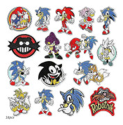 Sonic Tema Broderade Lappar - Sy på/Stryk på Lappar - Dekorativa Applikationer för Kläder, Hattar, DIY Tillbehör - 16 st