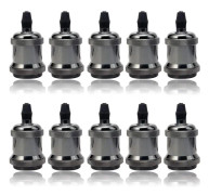 LED-belysning 10-pack E27 Vintage Solid Keramisk Glödlampssockel Lamphållare Retro Edison Skruv Glödlampsadapter Sockel, Svart