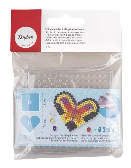 Strykpärlskiva kit, transparent, 2 mönster, tab.-LS 1 kit