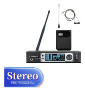 In-ear Monitor System, Dubbel Frekvensområde, Klar LCD-display,600 MHz X 1 Mottagare