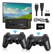 2024 Ny Retro Spelkonsol 20 000+ Spel 4K HDMI Inkluderar 2 Trådlösa Kontroller Svart