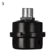 20 mm - Ljuddämpare med metallintagsfilter, M12 luftkompressor reservdelar, gänga 12,5 mm, 16 mm, 20 mm, 1-2 &
