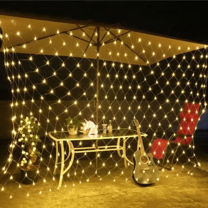 STRÄNGSLJUS,Multicolor-150 x150cm 96LED--LED-nätljus 3M x 2M 1,5M x 1,5M, Vattentät, för trädgård, jul, trädgård, uteplats, D