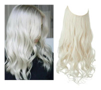 Syntetiska Clip-in Våghårförlängningar Ombre Naturligt Svart Blond Rosa En Del Löshår Fiskelina Löshår Vit Blond 22 TUM