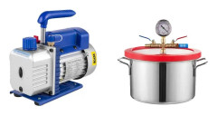 Vakuumpump och kammarsats, 3 CFM pumpningshastighet, maximal driftstemperatur 160ºF,20 L (5 gallon)