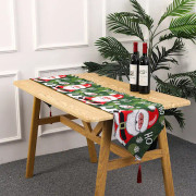 Juldekorationer stickad tygduk bordsflagga kreativ julduk bordsdekoration hemklädsel (180*35cm)