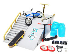 REMAKE 9-delad skatepark-kit för fingerboard, mini finger skateboard och ramp