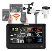 Sainlogic Professional trådlös väderstation, WiFi väderstation med solcellsdriven utomhussensor,