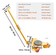 Maskinrullvagn, 6 614 lbs lastkapacitet, hållbar kolstål,6614 LBS in Swedish is "6614 lbs".