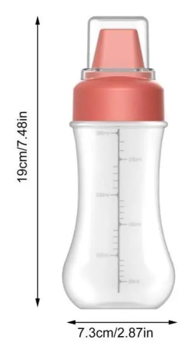 Röd färg 350 ml kryddflaska, 5 hål för varma såser, senapsmayo, flaska