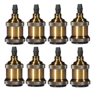 Paket med 8 Solid Lampsockel E26/E27 Vintage Industriell Keramisk Pendel Edison Ljussockel Antik Mässing