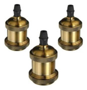 YA*3-pack Edison Socket Vintage E27 lampadapter Retro vintage ljuskrona sladdlös koppar keramik inuti 110-240V