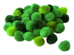 15 mm grön gradient pompoms x 45