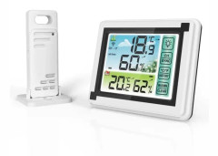 väderstation, trådlös hygrometer, pekskärmstemperatur och fuktighetsmonitor.BAZARLAND30
