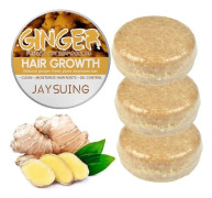 Ginger Shampoo Bar för håråterväxt, Anti-mjäll fast Schampo Bar för kvinnor män, 3st