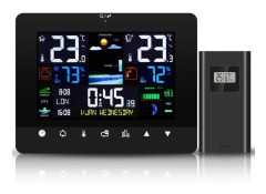 Multifunction Touch trådlös väderstation - Svart - Elektroniska väckarklockor - Temperatur-fuktighet-Tryck[Z316]