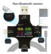 Färg med Azultooth USB Voltage Tester, Digital Voltmeter, Color TFT, Bluetooth, Type-C Pd, Amperem