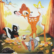 Crystal Art diamantkort - Bambi - 18 x 18 cm