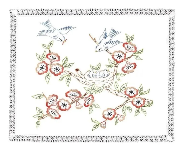 Fåglar broderi bordstablett kit