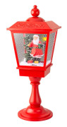 LED-lykta Lumineo Röd Tomte Musik Rörelse