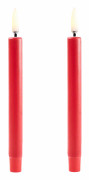 Uyuni - LED mini taper candle 2-pack - Red, Smooth - 1,3x13,8 cm (UL-TA-RE01312-2)
