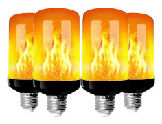 4-pack E27 Flamma Ljuslampor 4W Bas LED Flammeffektlampor 4 Belysningslägen Dekorativa Inomhuslampor för Hem Trädgård Fest