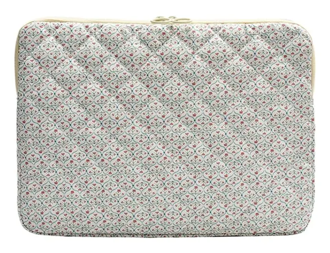 Vadderad Laptopväska med Blommönster, Söt Skyddande Datorväska för 11-15 Tums Bärbara Datorer och Surfplattor BS