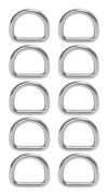 10 st 316 Rostfritt Stål D-Ring Sömlöst Svetsad Hårdvara D-Klämma Surfbräda Kajak Tillbehör 6mm 30x27x6mm/1.2x1.1x0.2in