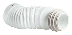 Flexibelt Raccordement - WC-tillbehör - Utvidgbar - Längd 250 till 540 mm - Diameter 90 till 120 mm - Vit