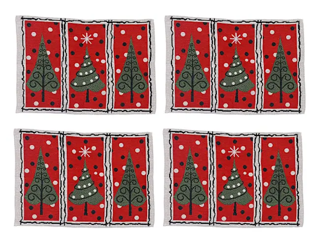 Julbordsunderlägg Set om 4 Vinterhelg Jul