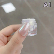 Månsken Nagelglitterpulver Vit Dammpigment Krom Spegel A1