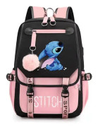 Skolv?ska med stor kapacitet f?r flickor Casual Rosa Multicolor Stitch Ryggs?ck