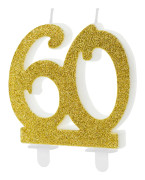 Tårtljus siffra 60 guld