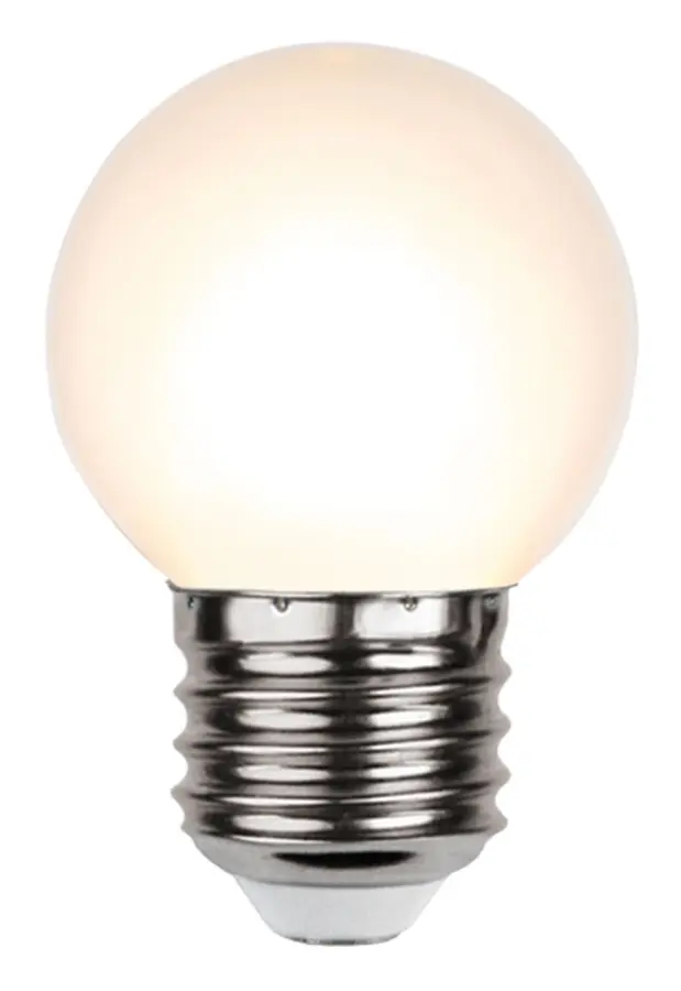 LED-Lampa Klot, Plasthölje Opal LED E27 2700K 15lm 1W(1,5W)