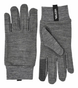 HESTRA MERINO TOUCH POINT 5-FINGER Grey, liner handskar merinoull