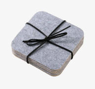Gia Glasunderlägg 6-pack filt grå 10x10x0,3 cm Dorre