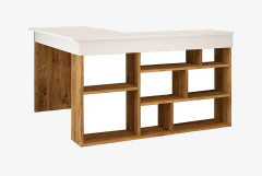 Dalran Skrivbord 129 cm - Natur/Vit
