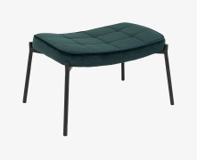 Glasgow Footrest - Fotstöd i grön sammet med svarta ben