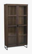 Rowico Everett Vitrinskåp 195x95cm brun ek/svart