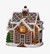 KONSTSMIDE Juldekoration Pepparkakshus LED 25x27cm