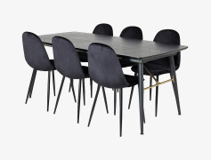 Venture Home - Matgrupp Gärdet inkl 6st matstolar Penally - Svart - Matgrupper - Från Homeroom